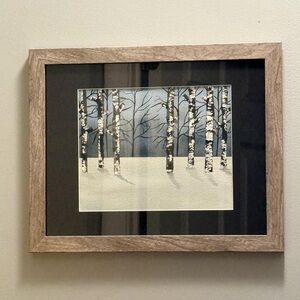 Framed Winter Birch Tree Artwork